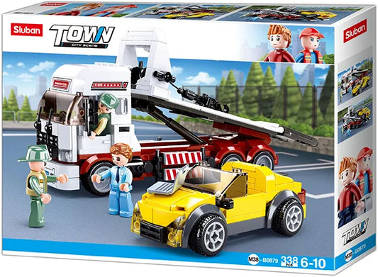 Sluban Town Abschleppwagen mit Kippmulde und Fahrzeug M38-B0879