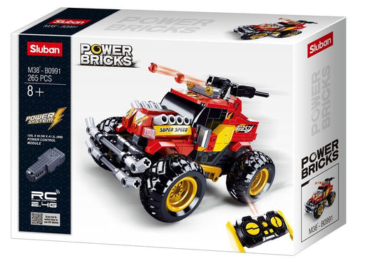 Sluban Power Bricks - R/C Rot Offroad-Fahrzeug mit Fernbedienung M38-B0991
