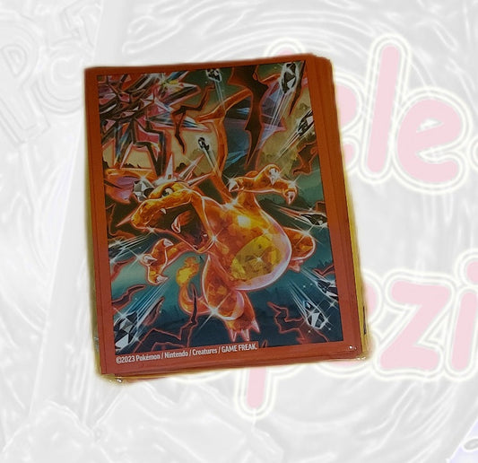 Pokemon Kartenhüllen Sleeve 65 Stk Terrakristall Glurak Premium Kollektion