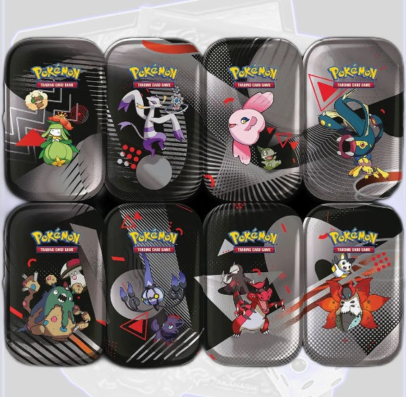 Pokémon schwarze Blitze & weiße Flammen Mini Tin Display (DE) WHT BLK KP10.5